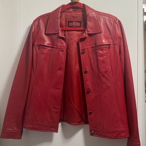 red leather jacket